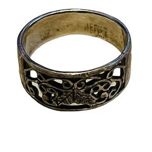 10/$25🦋 Silver Filagree Cutout Ring - Size 7.5